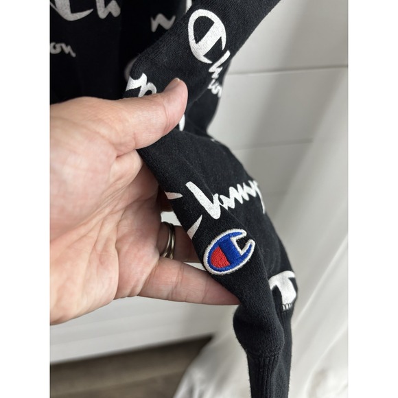 Champion Big Boys Colorblocked Fleece Hoodie Color Bozetto Blue/Black Sz XL 0288 - Picture 3 of 8